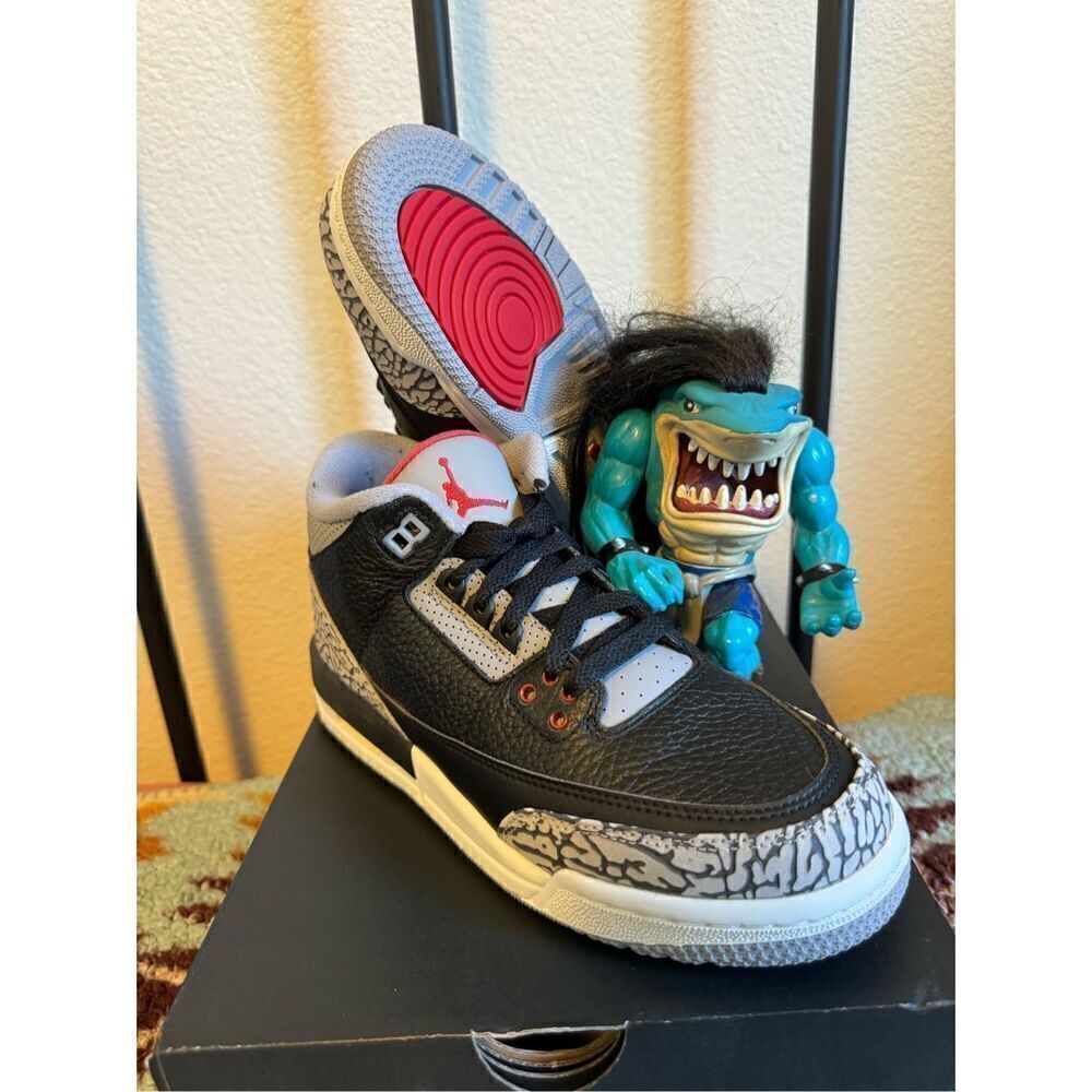 Nike Air Size 7Y Jordan 3 OG Bred 854261-001 Black Cement Youth DS New